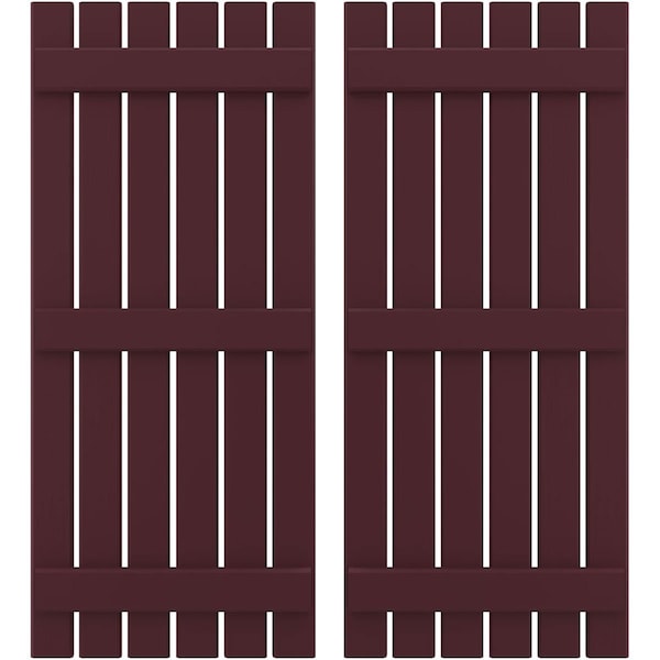 Ekena Millwork Americraft 6-Board, 3 Batten Exterior Real Wood Spaced Board-n-Batten Shutters, ARW401SB623X77WRH, PR ARW401SB623X77WRH - main